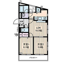 ＯＣＴＯＦＯＬＩＡ 2階2LDKの間取り