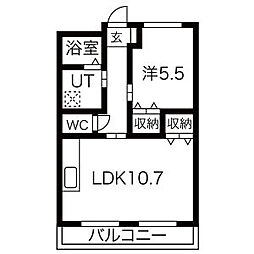 プリマヴェーラ・ワン 1LDKの間取図画像