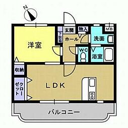 ユーミーリベルテ 3階1LDKの間取り