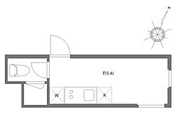 JR常磐線 南千住駅 徒歩11分の賃貸マンション 1階ワンルームの間取り