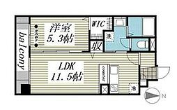 エクセラン鹿嶋 2階1LDKの間取り
