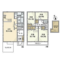 岡上戸建 1階4LDKの間取り