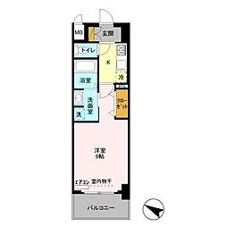 G’-note 5階1Kの間取り