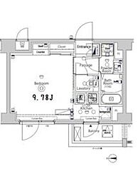 ＸＥＢＥＣ大鳥居II 6階ワンルームの間取り
