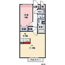 ルーチェshiba 1階1LDKの間取り