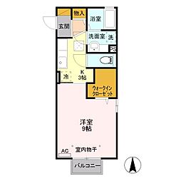 カーサフィオーレ 1Kの間取図画像