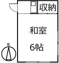 東急池上線 雪が谷大塚駅 徒歩10分の賃貸アパート 2階ワンルームの間取り