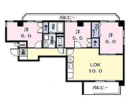 サンパレス 3LDKの間取図画像