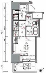 横浜市営地下鉄ブルーライン 吉野町駅 徒歩4分の賃貸マンション 2階ワンルームの間取り