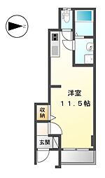 ウィル吉川 1Kの間取図画像