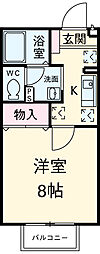 名古屋市営鶴舞線 庄内通駅 徒歩9分の賃貸アパート 1階1Kの間取り