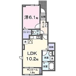 レグラ・デ・オロ2 1LDKの間取図画像
