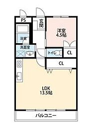 JR東海道本線 西岐阜駅 徒歩18分の賃貸マンション 3階1LDKの間取り