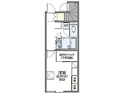 レオパレスＲＵＨＥＮ　ＨＥＩＭ 2階1Kの間取り