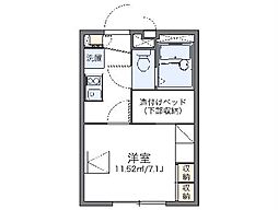レオパレスMIYUKI 1Kの間取図画像