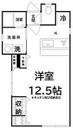 東京メトロ有楽町線 千川駅 徒歩15分の賃貸アパート 2階ワンルームの間取り