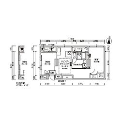 東京メトロ有楽町線 辰巳駅 徒歩9分の賃貸マンション 11階2DKの間取り
