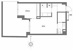 都営浅草線 高輪台駅 徒歩5分の賃貸マンション 地下1階1LDKの間取り