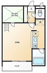 セザンヌ飯村 1階ワンルームの間取り