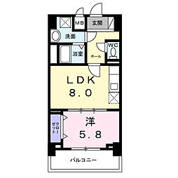 ココ　クレメント　2 7階1LDKの間取り