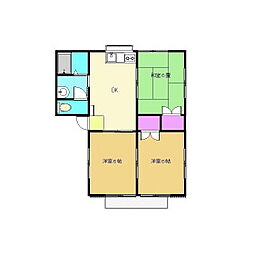 フレンドリーアリマ1号館 3DKの間取図画像