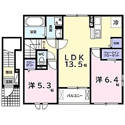 グレイスレジデンス 2階2LDKの間取り