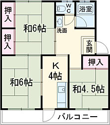 井上ハイツ 4階3Kの間取り