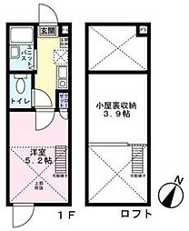 リブ東小岩 1Kの間取図画像