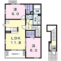 コートアイリスB 2LDKの間取図画像