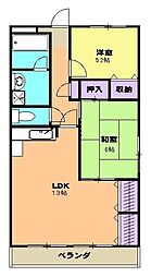 エステート15 2LDKの間取図画像