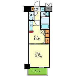 プレジオ中之島 1DKの間取図画像