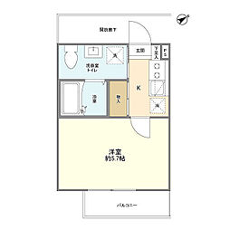 京成本線 京成津田沼駅 徒歩11分の賃貸アパート 2階1Kの間取り