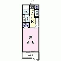 ピカソル 1Kの間取図画像