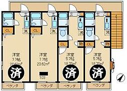 メゾンＡ 1階ワンルームの間取り