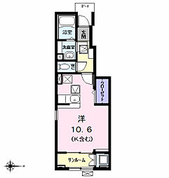 グレース　シャトレ　二番 1階ワンルームの間取り