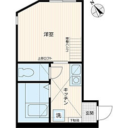 アーヴェル三ツ沢下町 2階1Kの間取り
