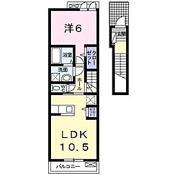 ジュネス 1LDKの間取図画像