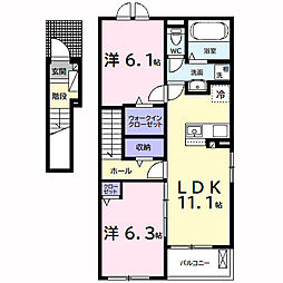 フェアリーＡ 2階2LDKの間取り