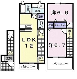 エトワール・シャン 2LDKの間取図画像