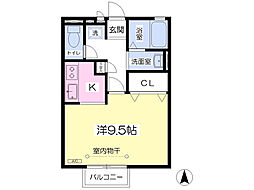セジュール植原B ワンルームの間取図画像
