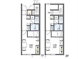 レオパレスリバーサイド鈴鹿I 2階1Kの間取り