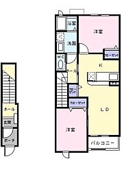 ヴェリテ・ボー2 2LDKの間取図画像