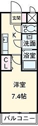 びい10植田 1Kの間取図画像