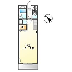 名鉄名古屋本線 豊橋駅 徒歩25分の賃貸マンション 2階ワンルームの間取り