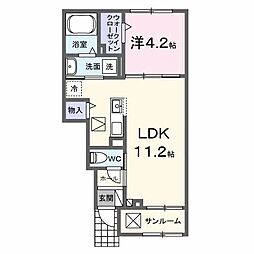カミーノ　アムレト　II 1階1LDKの間取り
