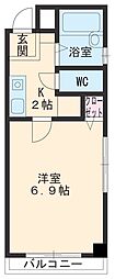名古屋市営東山線 池下駅 徒歩2分の賃貸マンション 2階1Kの間取り