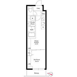 都営三田線 志村三丁目駅 徒歩7分の賃貸マンション 4階1DKの間取り