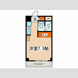 京王線 武蔵野台駅 徒歩5分の賃貸マンション 1階ワンルームの間取り