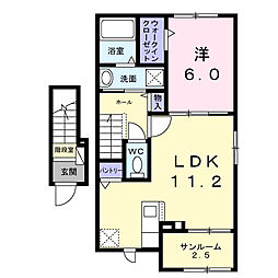 コンフォート ヒル 1LDKの間取図画像
