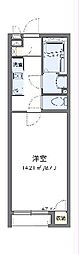 クレイノ桜 1Kの間取図画像
